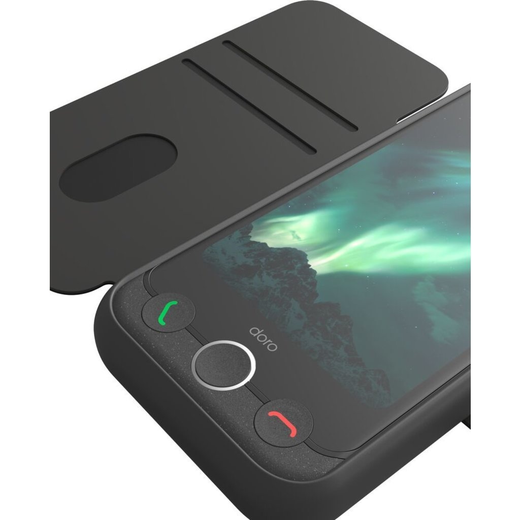 Doro Doro Aurora A10 Wallet Case Graphite - Beschermhoes met Pasjeshouder, foto 3 van 4