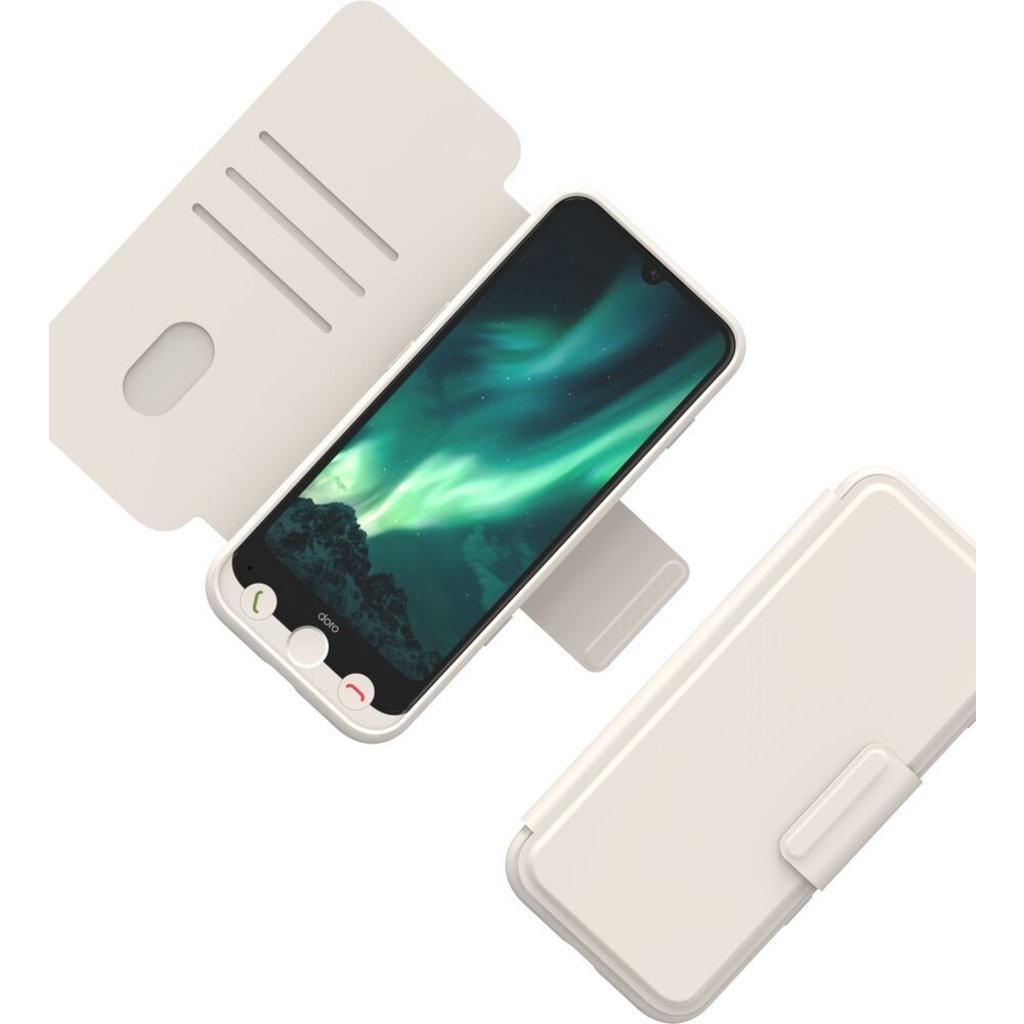 Doro Doro Aurora A30 Wallet Case - Bone - Met 3 Pasjeshouders
