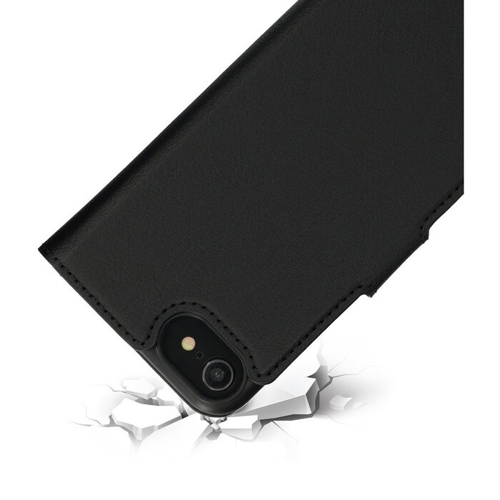 Mobiparts Mobiparts Classic Wallet Case voor iPhone 7, 8 en SE (2020/2022) - Zwart - Hoesje met pasjeshouder