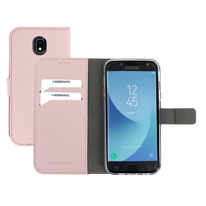 Mobiparts Mobiparts Saffiano Wallet Case voor Samsung Galaxy J5 (2017) - Roze Bookcase met Pasjeshouder