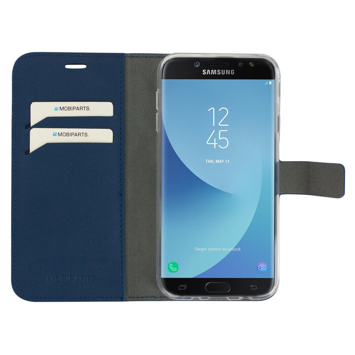 Mobiparts Mobiparts Classic Wallet Case voor Samsung Galaxy J7 (2017) - Blauw - Hoesje met pasjeshouder