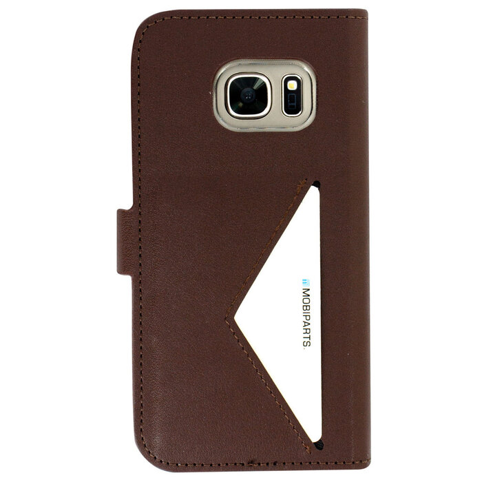 Mobiparts Mobiparts Classic Wallet Case voor Samsung Galaxy S7 - Bruin - Kunstleren Hoes met Kaarthouder