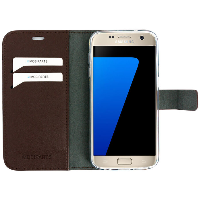 Mobiparts Mobiparts Classic Wallet Case voor Samsung Galaxy S7 - Bruin - Kunstleren Hoes met Kaarthouder