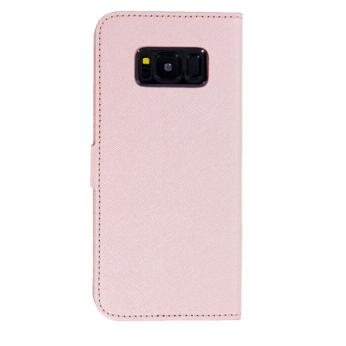Mobiparts Mobiparts Saffiano Wallet Case voor Samsung Galaxy S8 - Roze Hoesje met Pasjeshouder