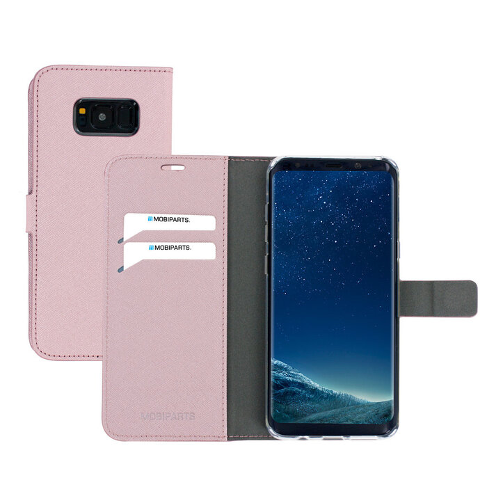 Mobiparts Mobiparts Saffiano Wallet Case voor Samsung Galaxy S8 Plus - Roze - Portemonnee Hoesje