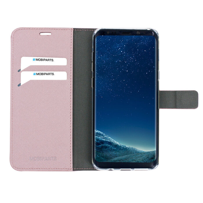 Mobiparts Mobiparts Saffiano Wallet Case voor Samsung Galaxy S8 Plus - Roze - Portemonnee Hoesje