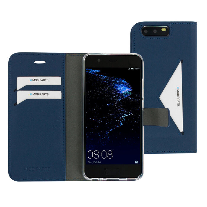 Mobiparts Mobiparts Classic Wallet Case voor Huawei P10 - Blauw - Met Pasjeshouder