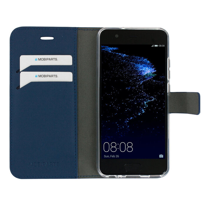 Mobiparts Mobiparts Classic Wallet Case voor Huawei P10 - Blauw - Met Pasjeshouder