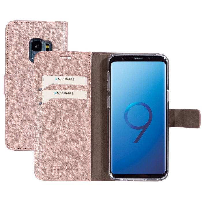 Mobiparts Mobiparts Saffiano Wallet Case voor Samsung Galaxy S9 - Stijlvolle Portemonnee Hoes Roze