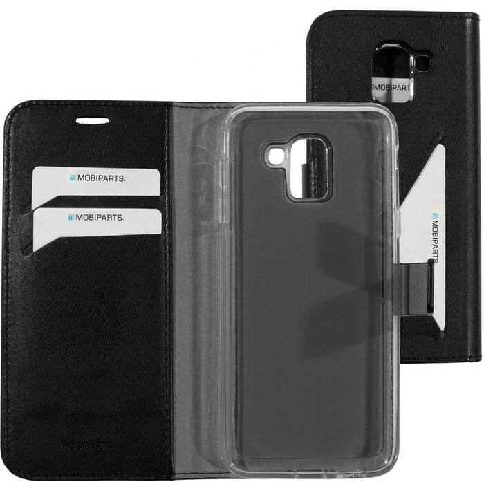 Mobiparts Mobiparts Classic Wallet Case voor Samsung Galaxy J6 (2018) - Hoesje met pasjeshouder - Zwart