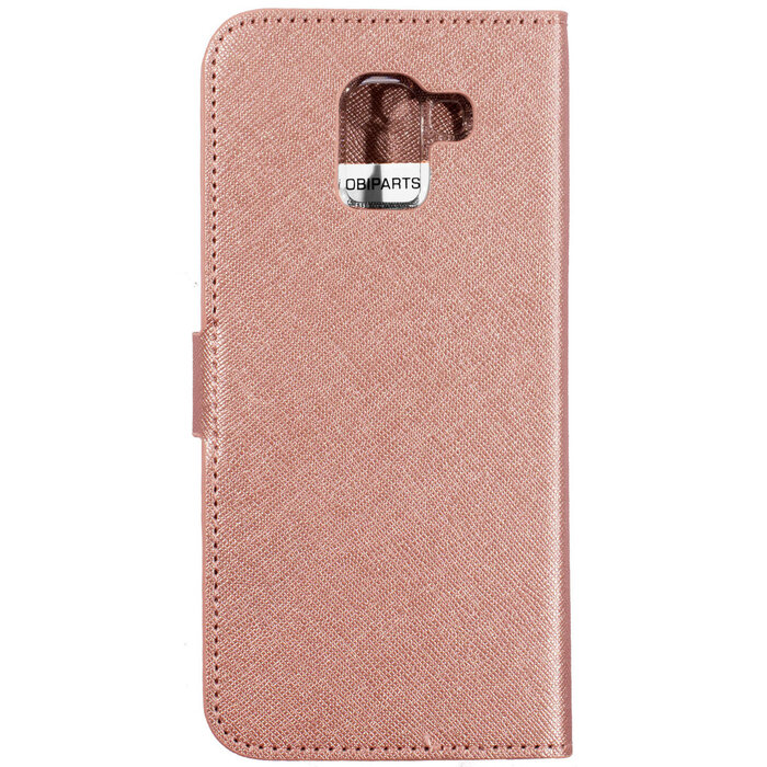 Mobiparts Mobiparts Saffiano Wallet Case voor Samsung Galaxy J6 (2018) - Hoesje met Pasjeshouder - Roze