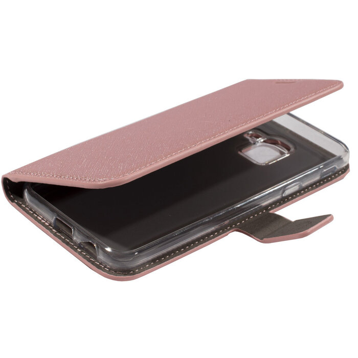 Mobiparts Mobiparts Saffiano Wallet Case voor Samsung Galaxy J6 (2018) - Hoesje met Pasjeshouder - Roze