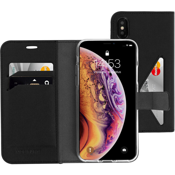 Mobiparts Mobiparts Classic Wallet Case voor iPhone X / XS - Zwart - Kunstleer met Pasjeshouder
