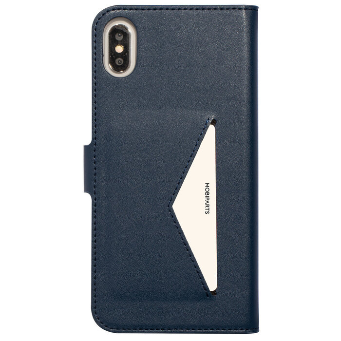 Mobiparts Mobiparts Classic Wallet Case voor iPhone XS Max - Blauw Kunstlederen Hoesje met Pasjeshouder