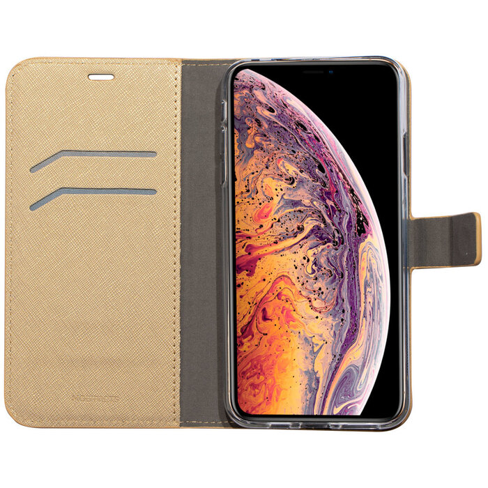 Mobiparts Mobiparts Saffiano Wallet Case voor Apple iPhone XS Max - Goud