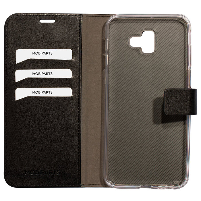 Mobiparts Mobiparts Classic Wallet Case voor Samsung Galaxy J6 Plus (2018) - Zwart - Kunstlederen Hoesje
