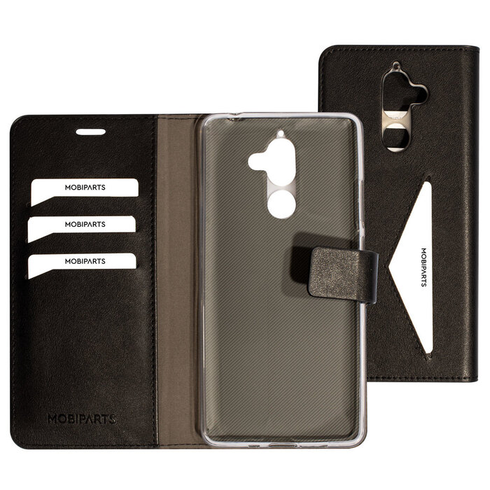Mobiparts Mobiparts Classic Wallet Case voor Nokia 7 Plus - Zwart Kunstlederen Hoesje