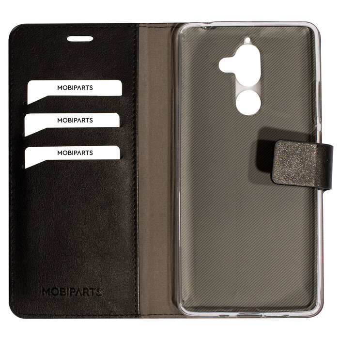 Mobiparts Mobiparts Classic Wallet Case voor Nokia 7 Plus - Zwart Kunstlederen Hoesje