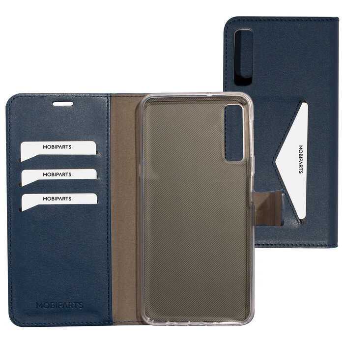 Mobiparts Mobiparts Classic Wallet Case voor Samsung Galaxy A7 (2018) - Hoesje met Pasjeshouder - Blauw