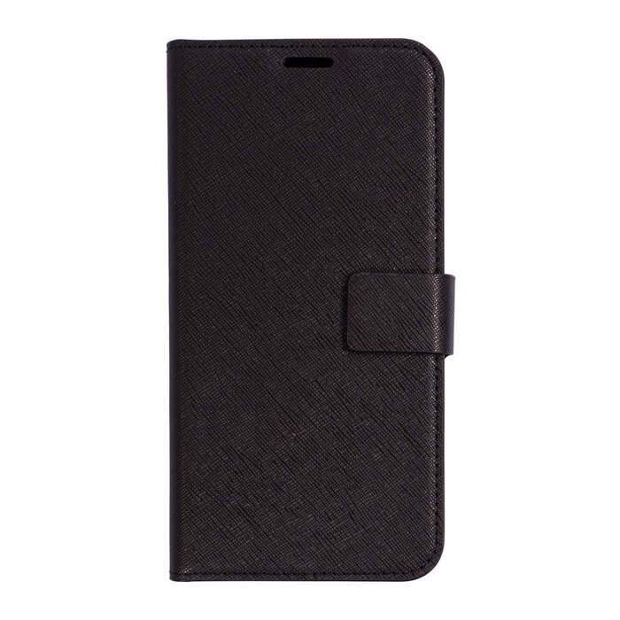 Mobiparts Mobiparts Saffiano Wallet Case voor Samsung Galaxy J4 Plus (2018) - Zwart - Hoesje met pasjeshouder