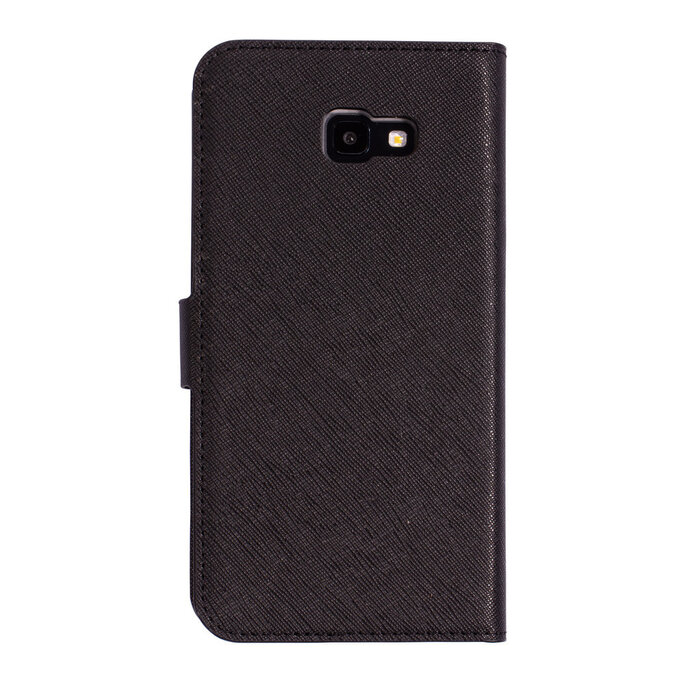 Mobiparts Mobiparts Saffiano Wallet Case voor Samsung Galaxy J4 Plus (2018) - Zwart - Hoesje met pasjeshouder