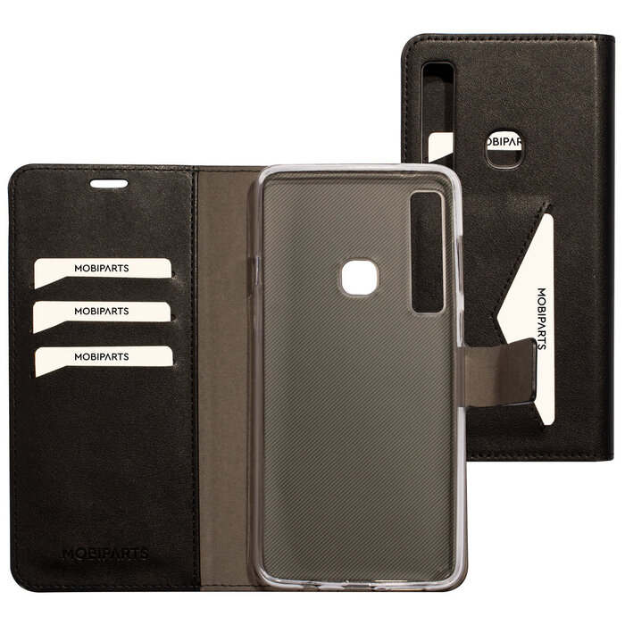 Mobiparts Mobiparts Classic Wallet Case voor Samsung Galaxy A9 (2018) - Zwart - Met pasjeshouder en standaard