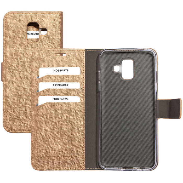 Mobiparts Mobiparts Saffiano Wallet Case voor Samsung Galaxy A6 (2018) - Book Case met Pasjeshouder - Koper
