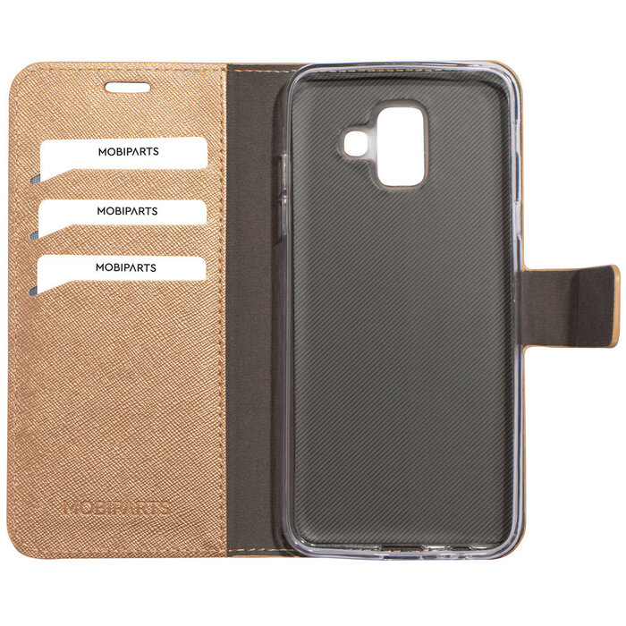 Mobiparts Mobiparts Saffiano Wallet Case voor Samsung Galaxy A6 (2018) - Book Case met Pasjeshouder - Koper