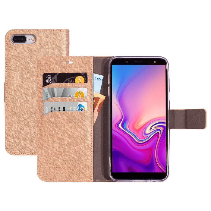 Mobiparts Mobiparts Saffiano Wallet Case voor Samsung Galaxy J6 (2018) - Koper - Bookcase met pashouder
