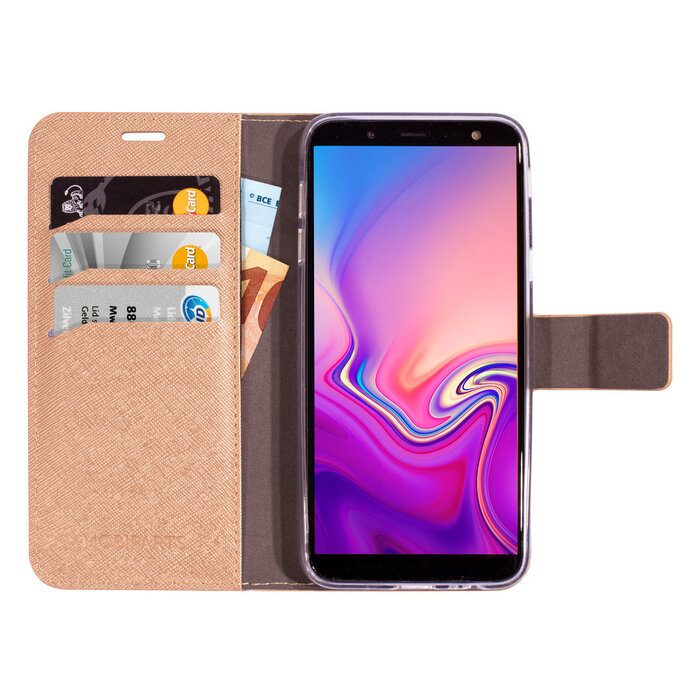 Mobiparts Mobiparts Saffiano Wallet Case voor Samsung Galaxy J6 (2018) - Koper - Bookcase met pashouder