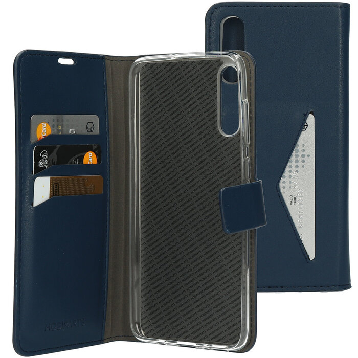 Mobiparts Mobiparts Classic Wallet Case voor Samsung Galaxy A70 - Blauw - Portemonneehoes met pasjeshouder