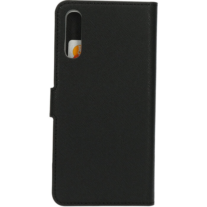 Mobiparts Mobiparts Saffiano Wallet Case voor Samsung Galaxy A70 - Zwart - Bookcase met pasjeshouder