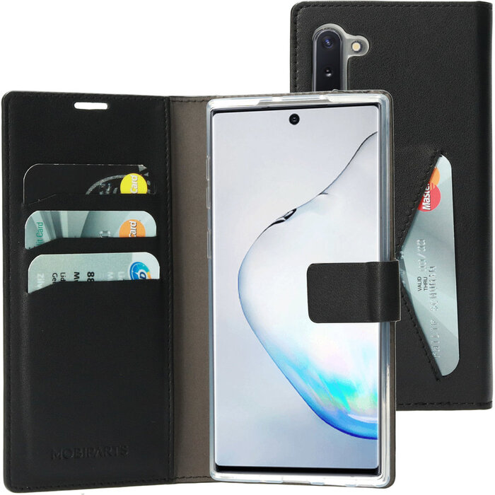 Mobiparts Mobiparts Classic Wallet Case voor Samsung Galaxy Note 10 - Zwart Kunstleer - Met Kaarthouder