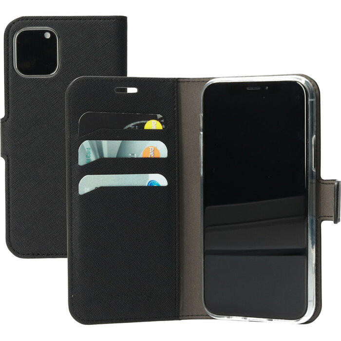 Mobiparts Mobiparts Saffiano Wallet Case voor iPhone 11 Pro - Hoesje met Kaartvakken - Zwart