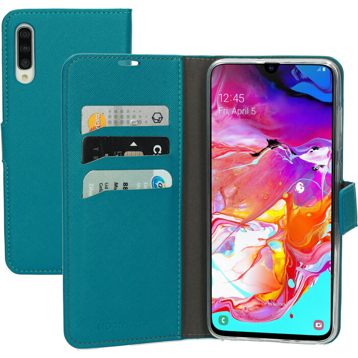Mobiparts Mobiparts Saffiano Wallet Case Samsung Galaxy A70 Turquoise
