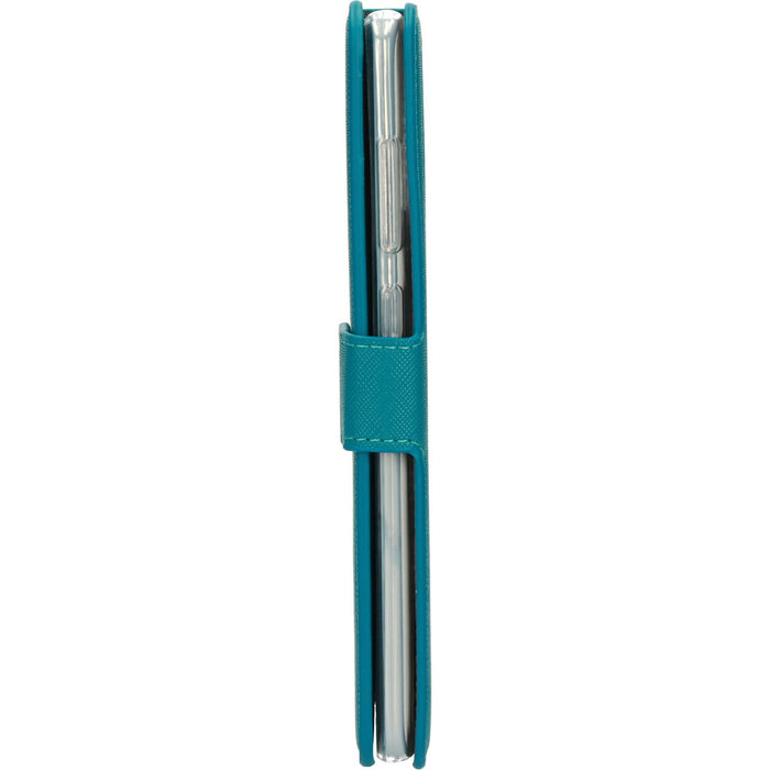 Mobiparts Mobiparts Saffiano Wallet Case voor Samsung Galaxy A70 - Hoesje met pasjeshouder - Turquoise