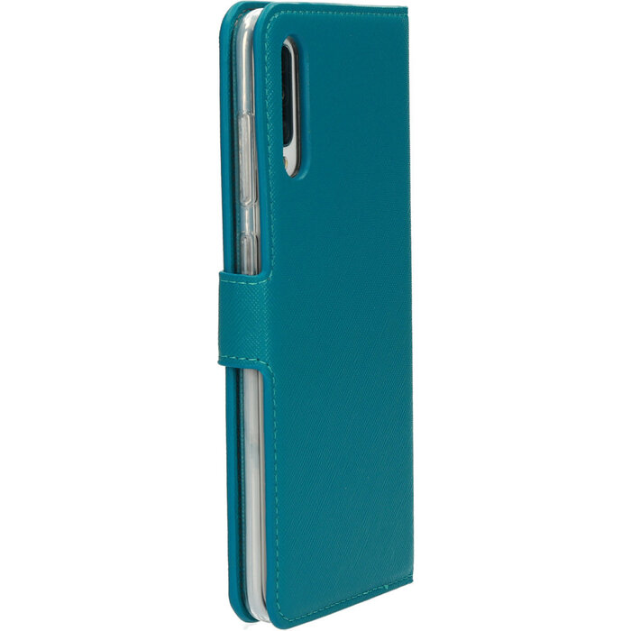 Mobiparts Mobiparts Saffiano Wallet Case voor Samsung Galaxy A70 - Hoesje met pasjeshouder - Turquoise
