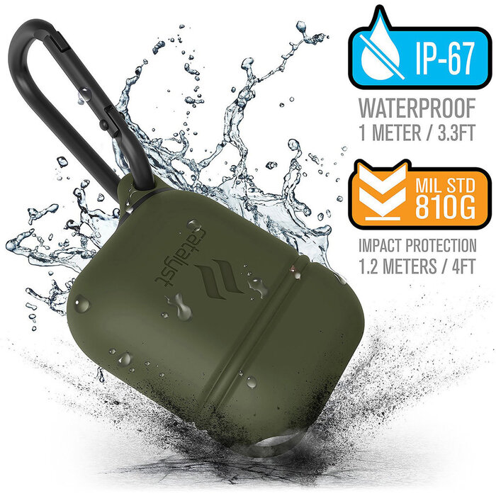 Catalyst Catalyst Waterproof Case voor Apple AirPods 1 & 2 - Army Green - IP67 Valbestendig