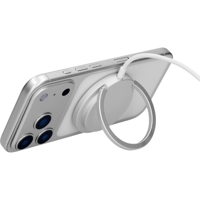 Mobiparts Mobiparts 25W MagSafe Draadloze Oplader met Standaard - Aluminium - Wit