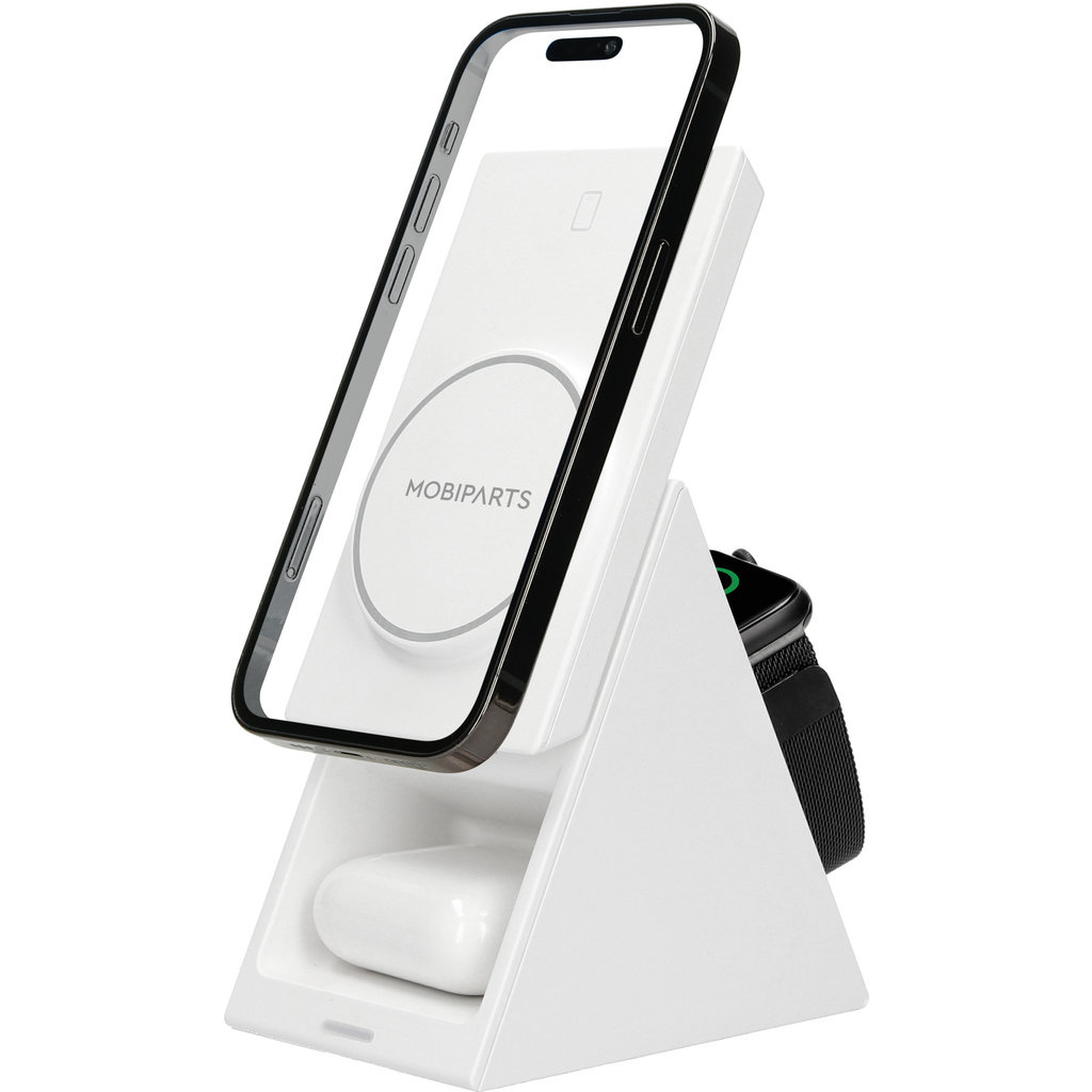Mobiparts Mobiparts Wireless 3 in 1 Charger 15W Triangle White