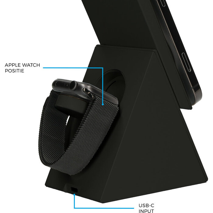 Mobiparts Mobiparts Wireless 3 in 1 Charger 15W Triangle Black