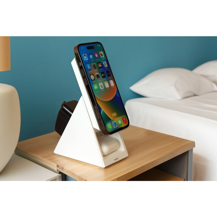 Mobiparts Mobiparts 3-in-1 Draadloze Oplader 15W - MagSafe Oplaadstation - Zwart