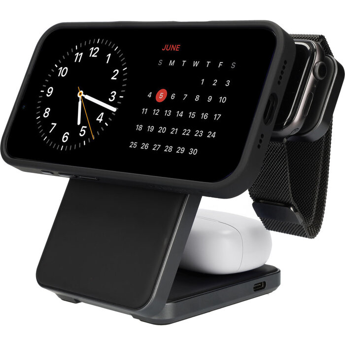 Mobiparts Mobiparts Foldable Wireless 3 in 1 Charger 15W Triangle Aluminum