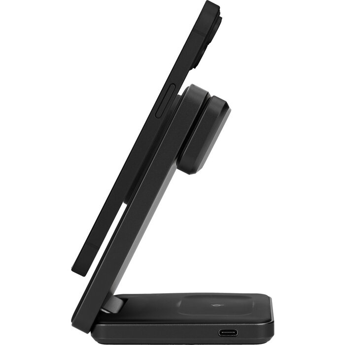 Mobiparts Mobiparts Foldable 3-in-1 Draadloze Oplader 15W - MagSafe Geschikt - Zwart