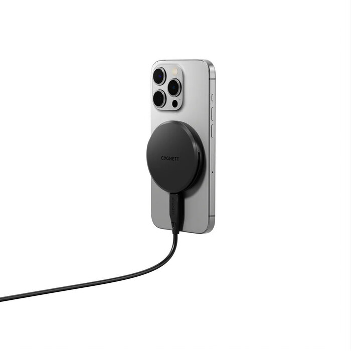 Cygnett Cygnett Qi2 Chargepuck Magnetische Draadloze Snellader 15W - Zwart