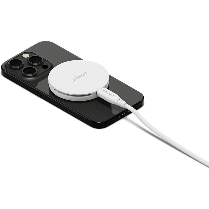 Cygnett Cygnett Qi2 Chargepuck MagSafe Draadloze Snellader 15W - Wit