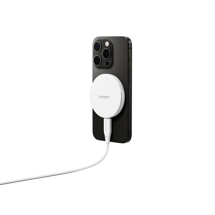 Cygnett Cygnett Qi2 Chargepuck MagSafe Draadloze Snellader 15W - Wit