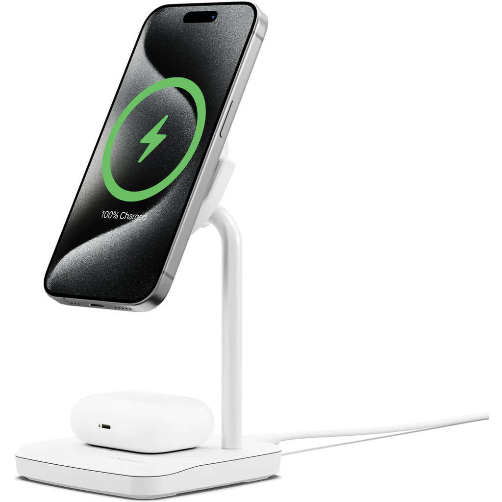 Cygnett Cygnett Qi2 2-in-1 Magnetisch Oplaadstation 15W voor iPhone & AirPods - Wit