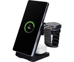 Mobiparts Mobiparts 3-in-1 Opvouwbare Draadloze Oplader 15W voor Samsung - Zwart