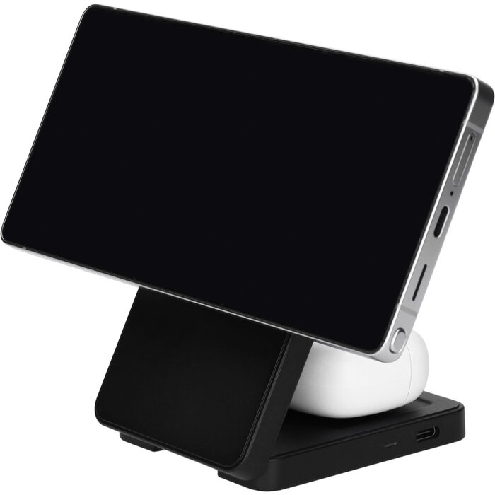 Mobiparts Mobiparts 3-in-1 Opvouwbare Draadloze Oplader 15W voor Samsung Galaxy - Zwart